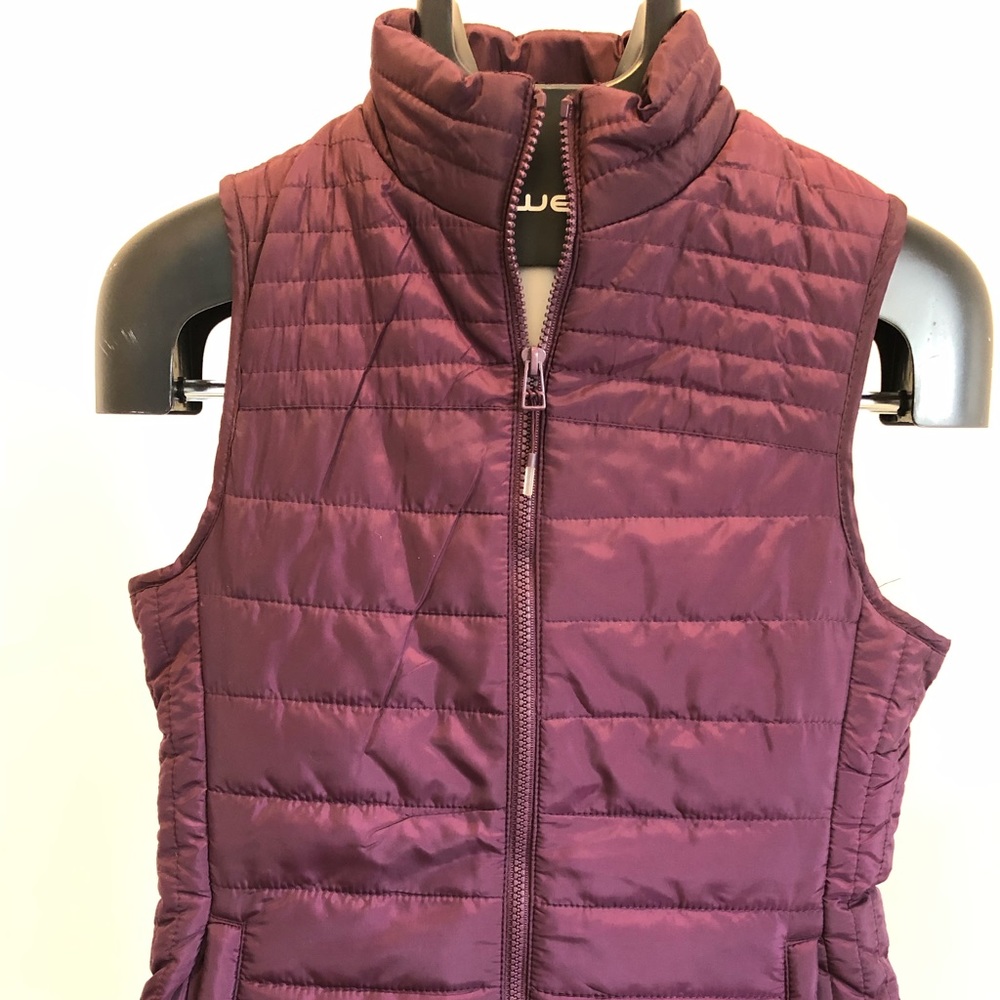 Maroon puffy (not very puffy) vest. Size 6